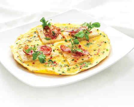 Bánh đúc chiên áp chảo trứng