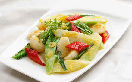 Cải rổ xào trứng muối 