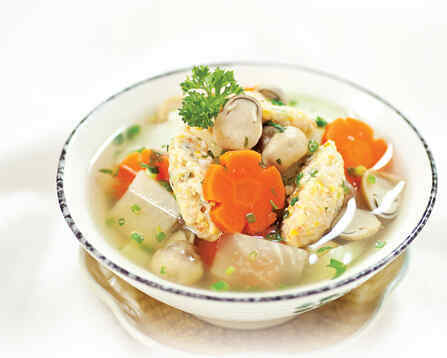 Canh tôm bắp viên