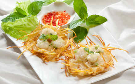 Cồi sò điệp chiên khoai 