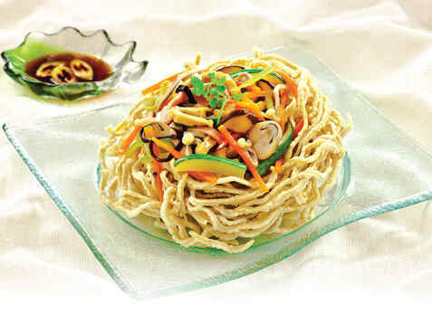 Mì xào giòn chay