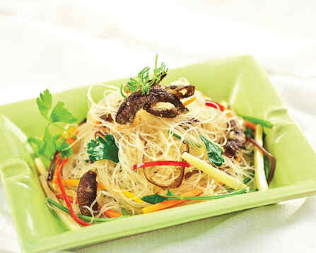 Miến xào lươn chay