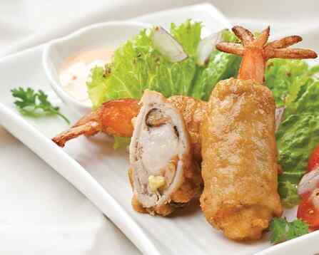 Thịt heo cuốn tôm chiên