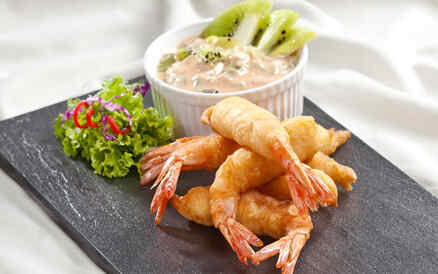 Tôm chiên xốt kiwi 