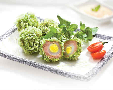 Trứng chiên cốm xanh