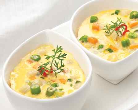 Trứng hấp rau củ