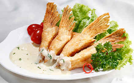 Vây cá hồi xốt kem Mayo 